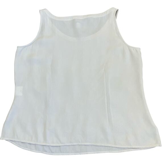Eileen Fisher Sz S Crepe Silk Scoop Neck Tank Top  Cream Neutral Lightweight - Picture 15 of 16